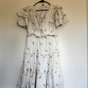 Just me white midi floral